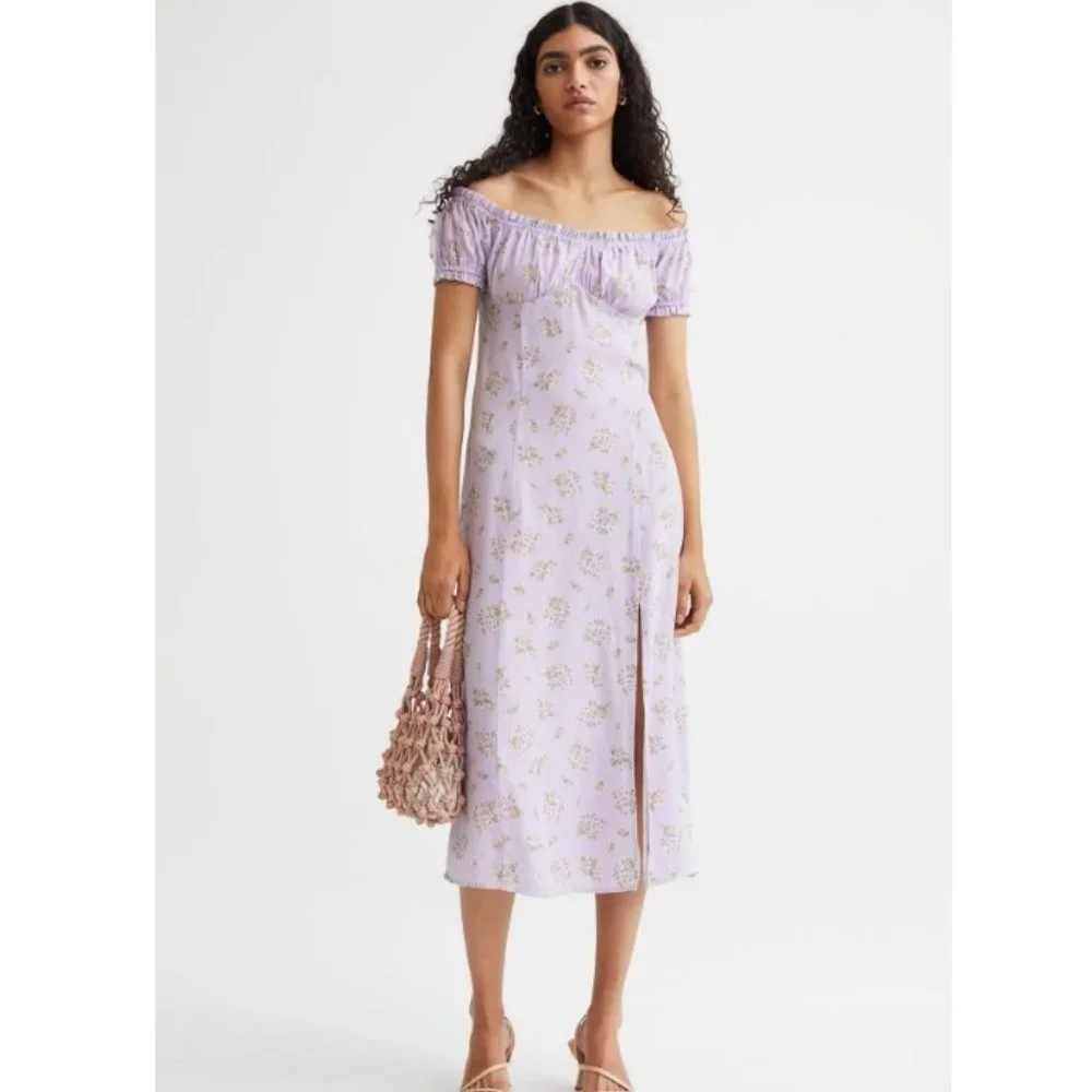 💕 HOST PICK! 💕 H&M Floral Printed Lavender Dress - Picture 1 of 3